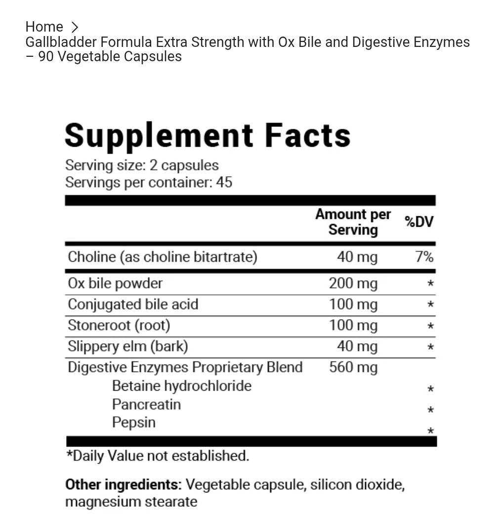 Dr Berg Gallbladder Formula