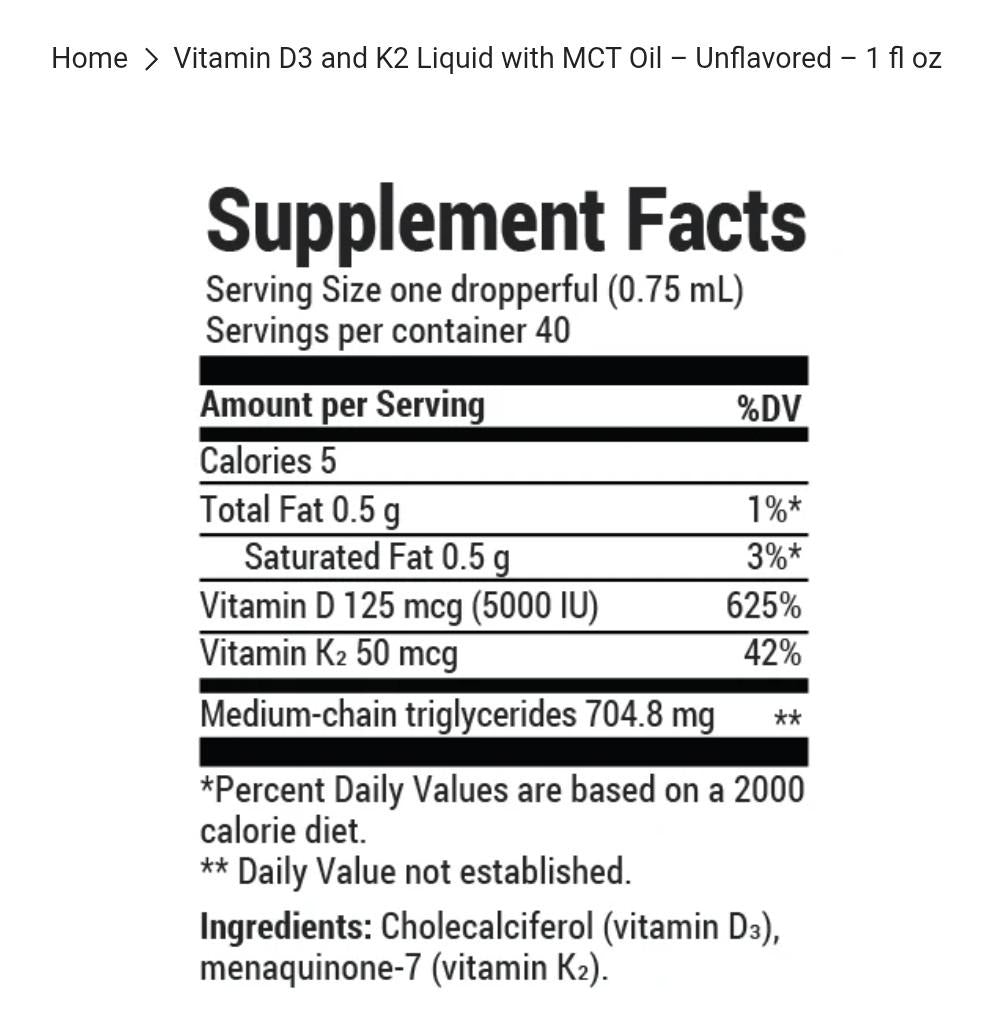 Dr Berg Liquid D3 & K2